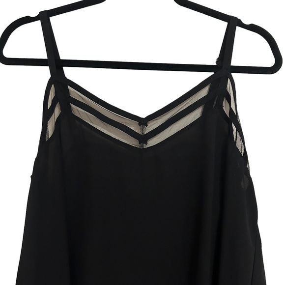 TORRID Black Georgette Mesh Inset Cami Top 00 (M/L 10) - Picture 4 of 10
